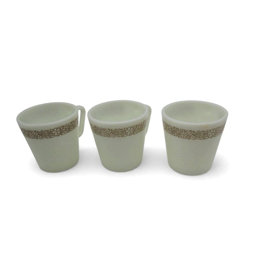 Pyrex Woodland Brown Mugs Set Of 3 Vintage USA